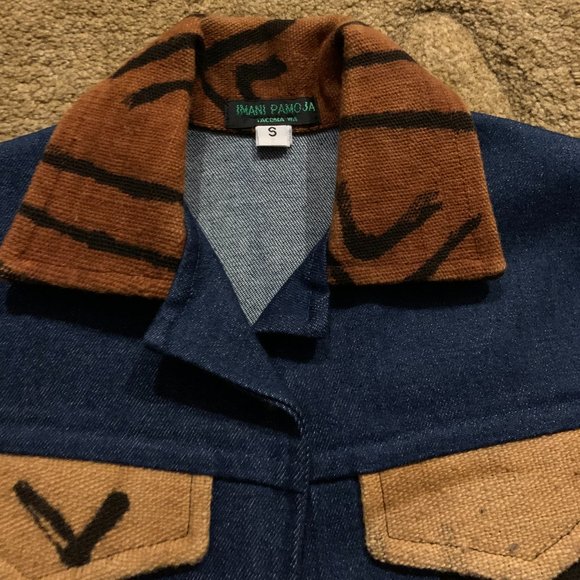 NWOT - Imani Pamoja Denim And Mudcloth Unisex Vest - Picture 2 of 4